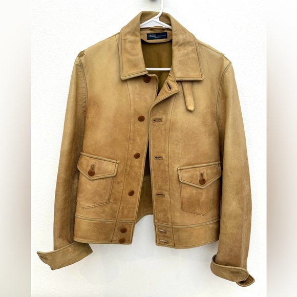 Polo Ralph Lauren Other - 🔴SOLD🔴 Vintage distressed leather Polo Ralph Lauren repro A-1 flight jacket